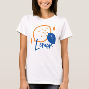 Minimalist Lemon Line Art – Modern Citrus Fruit T-Shirt