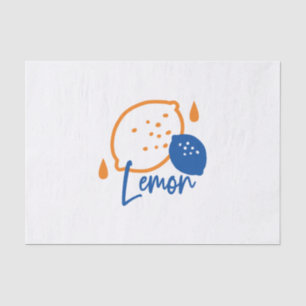 Minimalist Lemon Line Art – Modern Citrus Fruit Tissue Paper