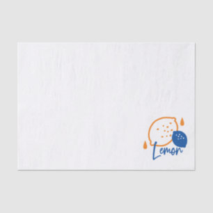Minimalist Lemon Line Art – Modern Citrus Fruit Tissue Paper