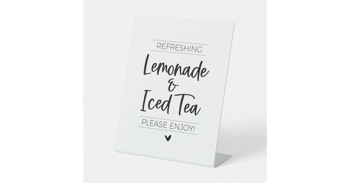 Minimalist Lemonade and Iced Tea Cold Drink Sign | Zazzle