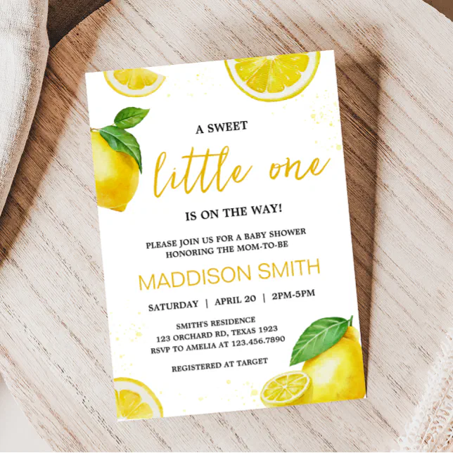 Minimalist Lemonade Baby Shower Invitation | Zazzle