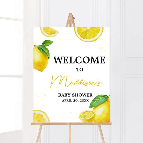 Minimalist Lemonade Baby Shower Welcome Poster
