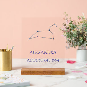 Minimalist Leo Constellation Acrylic Sign - Person