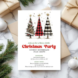 Minimalist leopard Christmas tree digital invites