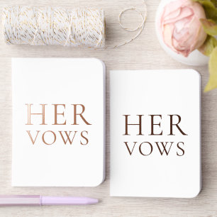 Minimalist Lesbian Wedding Her Vows Foil White Vow Books