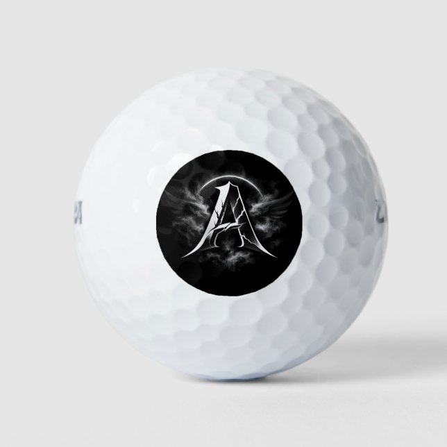 Minimalist Letter A Monogram Golf Ball Design (Front)