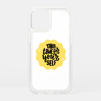 Minimalist Lettering Take Time For Yourself Circle Speck iPhone 12 Mini Case