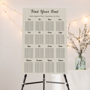 Minimalist Lettering Warm Neutral 16 Table Foam Board