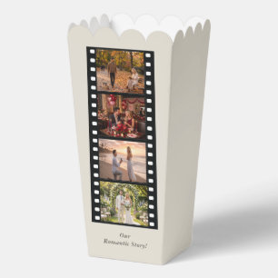 Minimalist Lettering Warm Neutral Photo Filmstrip Favor Boxes