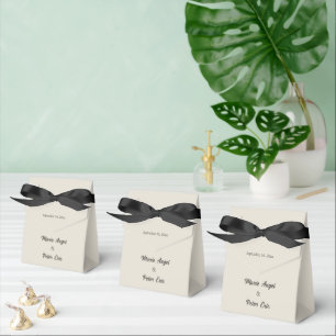 Minimalist Lettering Warm Neutral Photo Wedding Favor Boxes