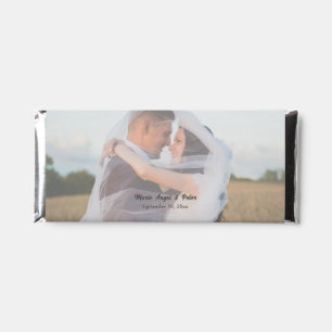 Minimalist Lettering Warm Neutral Photo Wedding Hershey Bar Favors