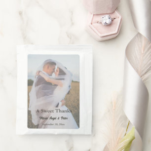 Minimalist Lettering Warm Neutral Photo Wedding Tea Bag Drink Mix