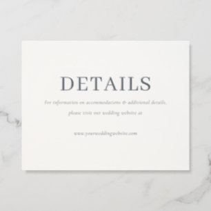 Minimalist Letterpress Wedding Details Enclosure Card