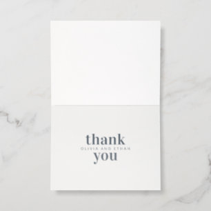 Minimalist Letterpress Wedding Thank You Card