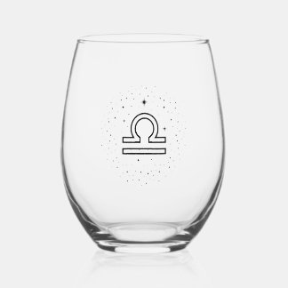 Minimalist Libra Zodiac Stemless Wine Glass