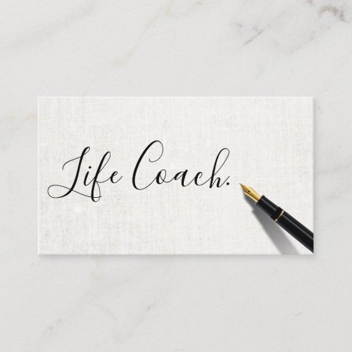 Minimalist Life Coach Counselor Handwriting Script Business Card