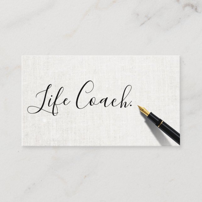 Minimalist Life Coach Counselor Handwriting Script Business Card (Front)