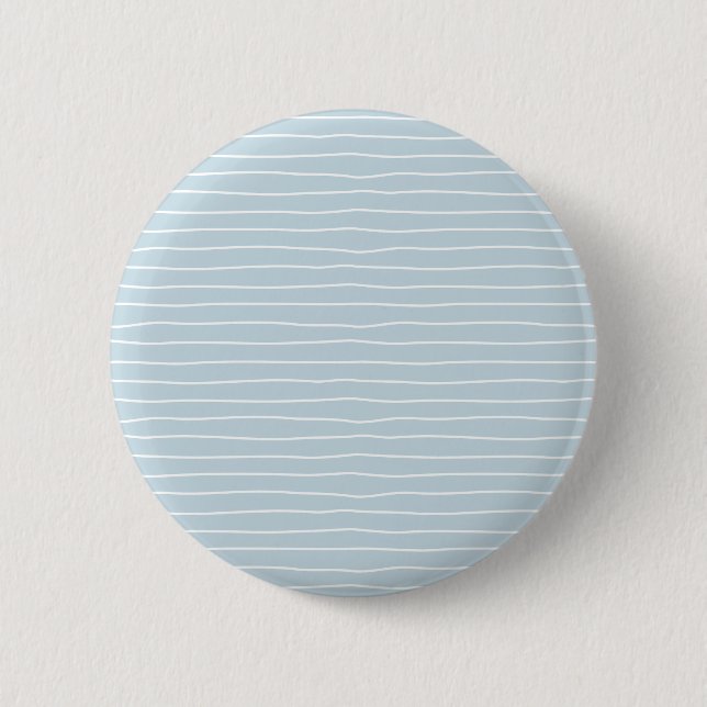 Minimalist Light Baby Blue White Wavy Lines Button (Front)