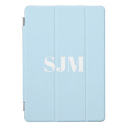 Minimalist light blue custom monogram initials iPad pro cover