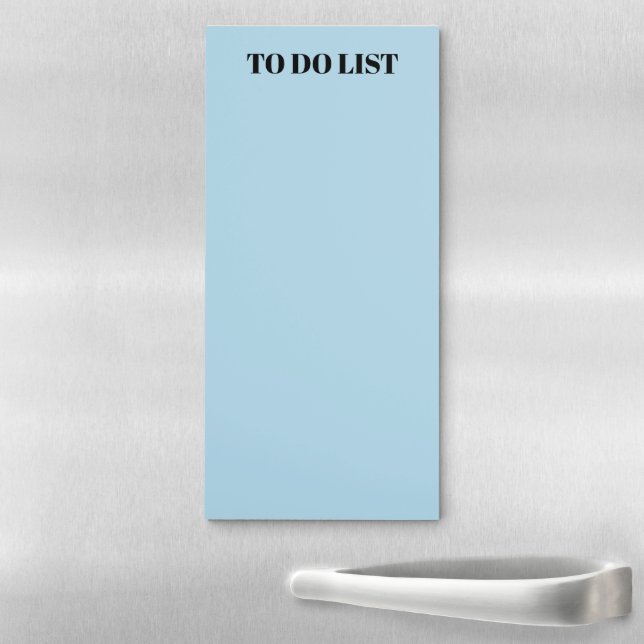 Minimalist light blue custom name text magnetic notepad (In Situ)