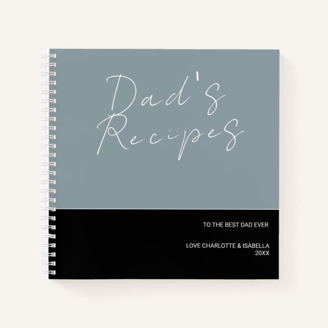MINIMALIST LIGHT BLUE GRAY BLACK GIFT COOK BOOK (Front)