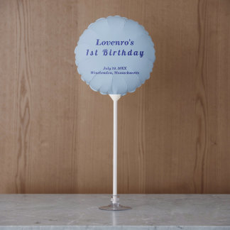 Minimalist Light Blue Kids Birthday Balloon