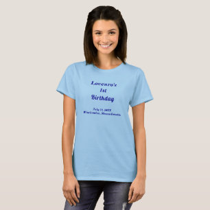 Minimalist Light Blue Kids Birthday Mom T-Shirt