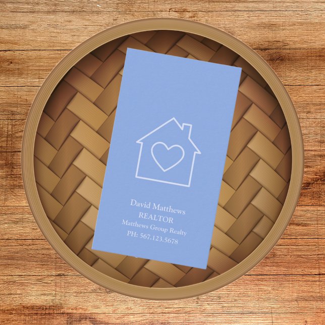 Minimalist Light Blue Realtor Real Estate Business Card (Creator Uploaded)