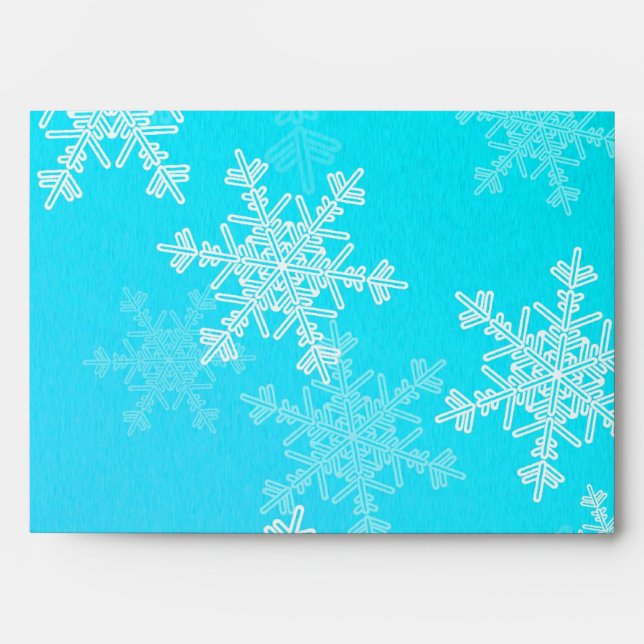  Minimalist Light Blue Snowflakes Christmas Patter Envelope (Front)