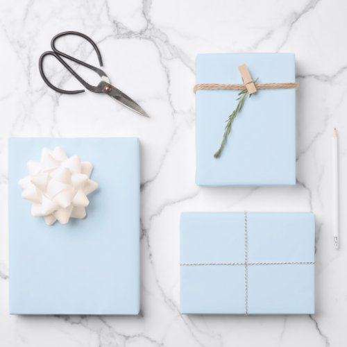 Minimalist Light blue solid plain elegant gift  Wrapping Paper Sheets