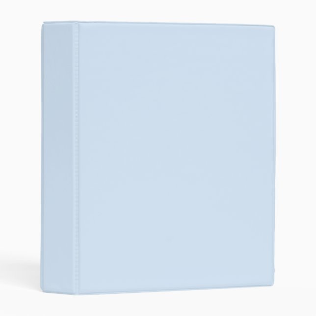 Minimalist light blue solid plain modern elegant mini binder (Front/Spine)