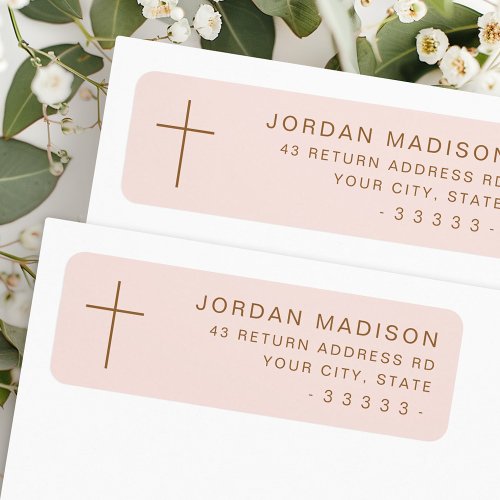 Minimalist light blush pink return address label