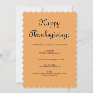 Minimalist Light Brown Thanksgiving Dinner Invitation