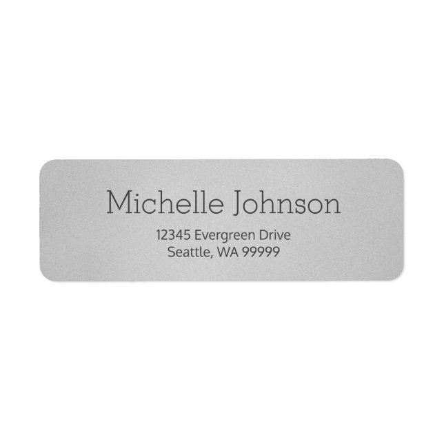 Minimalist Light Gray Grainy Return Address Label (Front)