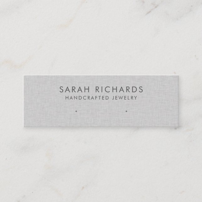 Minimalist Light Gray Jewelry Earring Display Mini Business Card (Front)