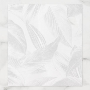 Minimalist Light Gray Leaves Pattern Wedding Envelope Liner