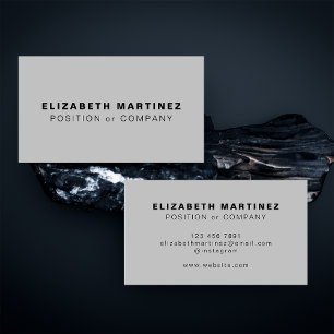 Minimalist Light Gray Modern Professional Custom Business Card