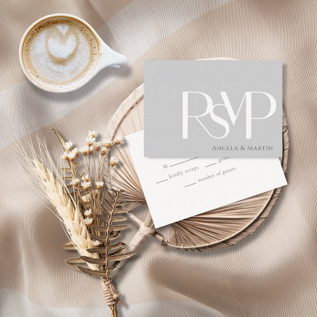 Minimalist Light Gray White RSVP Card (Creator Uploaded)