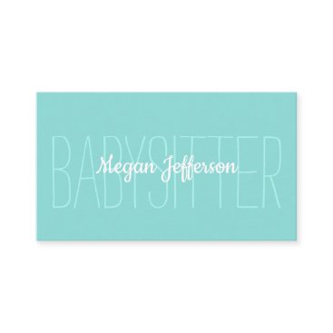 Minimalist Light Green Babysitter Childcare Simple Business Card Minimalist Light Green Babysitter Childcare Simple Business Card