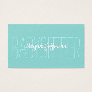 Minimalist Light Green Babysitter Childcare Simple Business Card Minimalist Light Green Babysitter Childcare Simple Business Card