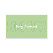 Minimalist Light Green Home Tutor Simple Business Card