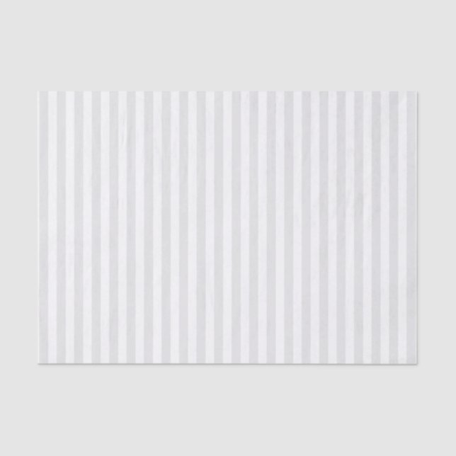 Minimalist Light Grey and White Stripes Tissue Paper (Front)