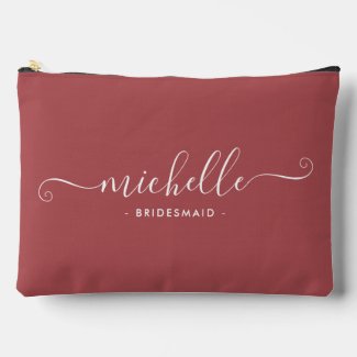 Minimalist Light Maroon Personalized Bridesmaid