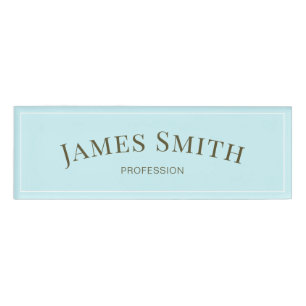 Minimalist Light Pale Blue: Stylish & Professional Name Tag