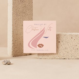 Minimalist Light Peach Pink Makeup Artist Girly QR