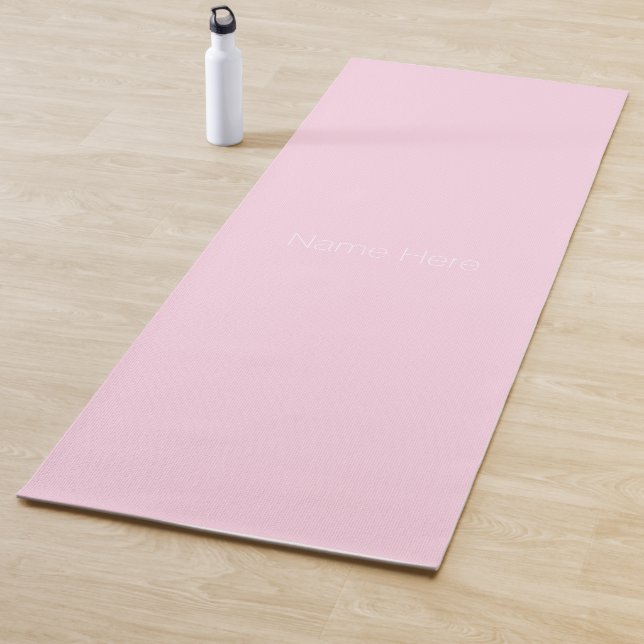 Minimalist light pink custom name monogram yoga mat (In Situ)