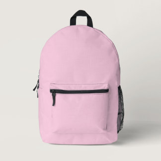Minimalist light pink plain solid color girly printed backpack
