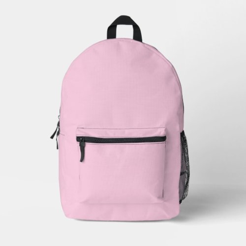 Minimalist light pink plain solid color girly printed backpack