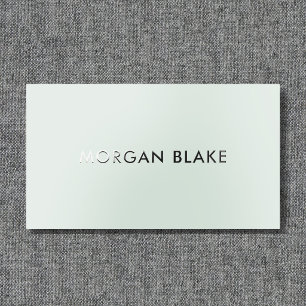 Minimalist Light Sage Green Black Consultant Raised Spot UV Business Card