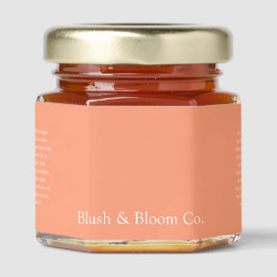 Minimalist Light Salmon Business Your Logo Honey Jar Favors